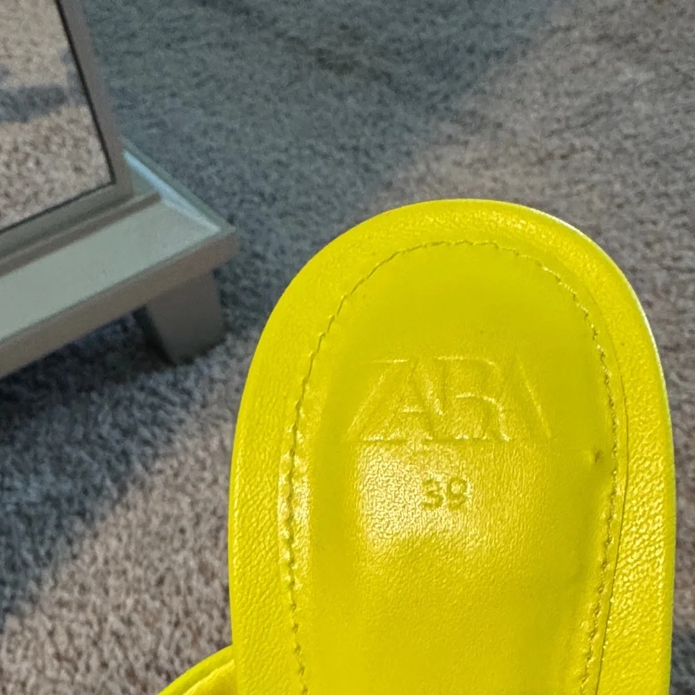 Zara Neon Yellow Studded Heels - Picture 2 of 6